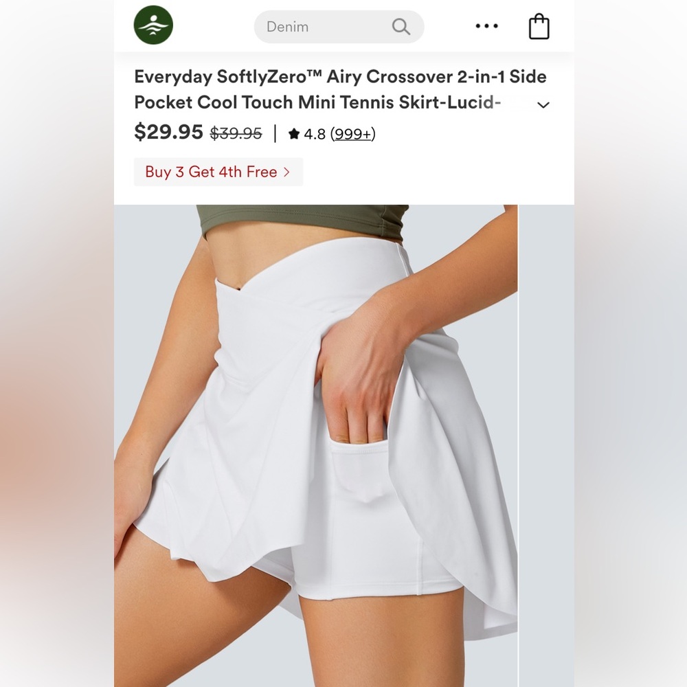 HALARA White Mini Skirt with Shorts